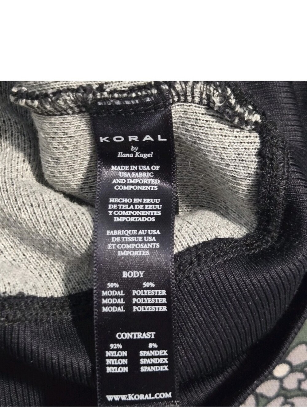 Koral Womens Black Breach Open Front Modal Activewear Pullover Large - Picture 7 of 8